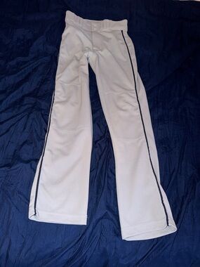 Champro youth large gray Baseball Pants Navy Blue Piping